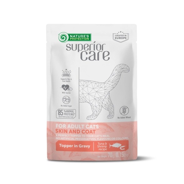 Nature's Protection Skin and Coat Adult Cats tuna and shrimps pouch