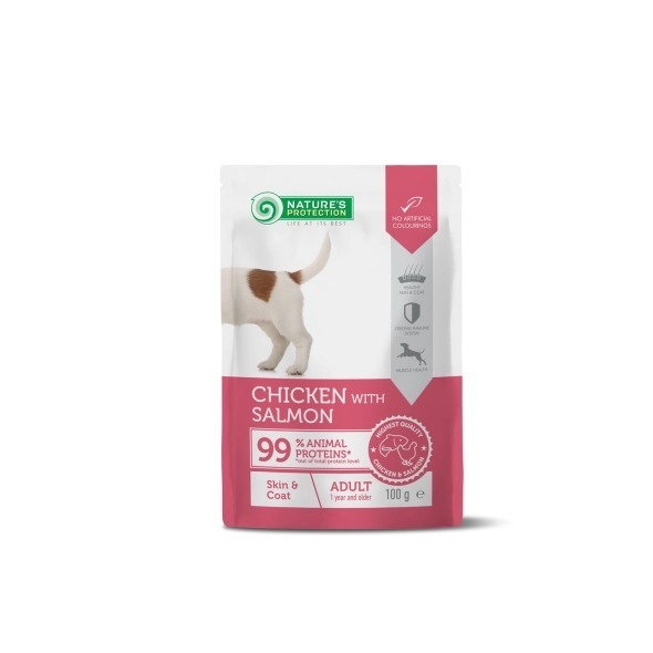 Nature's Protection Dog Skin and Coat chicken with salmon wet food